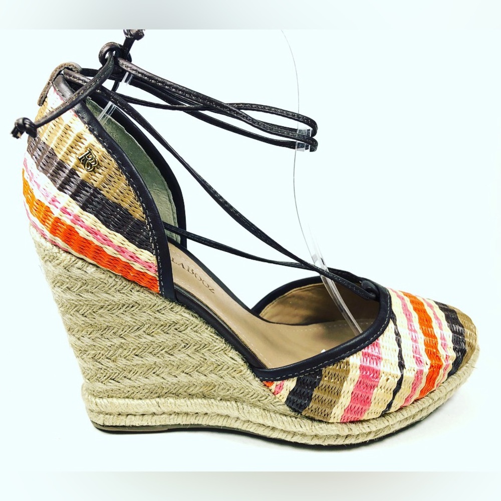Brazilian Colorful Striped Wedge Espadrilles